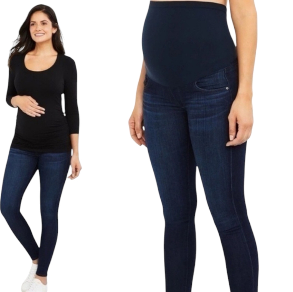 Adriano Goldschmied "The Legging" Super Skinny Dark Wash Maternity Jeans Sz 29 - Picture 2 of 15